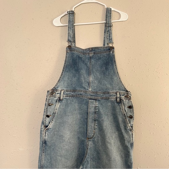 NWT Aerie Denim Wide Leg Overalls Y2K 90s Retro Casual Streetwear XL - Picture 3 of 11